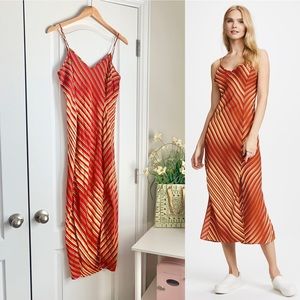 Diane Von Furstenberg Silk Printed Stripe slip dress
